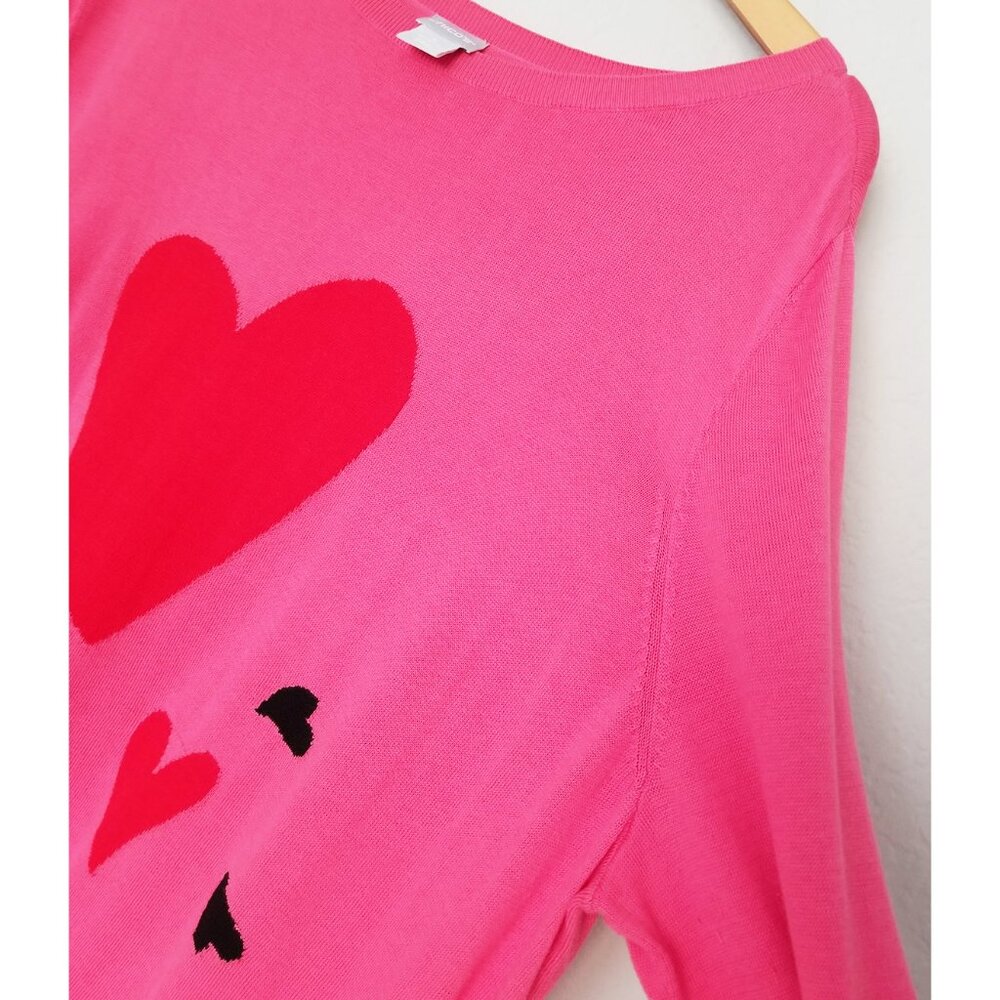 Chico’s Big Heart Pink Pullover Sweater Lightweight Jumper Plus Size XXL $90 - Picture 16 of 16